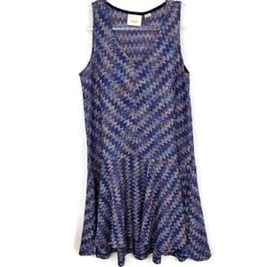 MAEVE by Anthro Womens Dress Size S Drop Waist Sleeveless Knit Rainbow Flapper